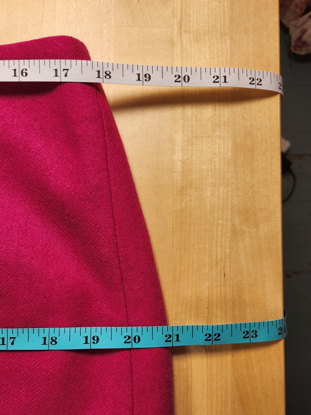 Talbots Sz 14 Hot Pink Wool Blend A-line Skirt - Picture 7 of 7